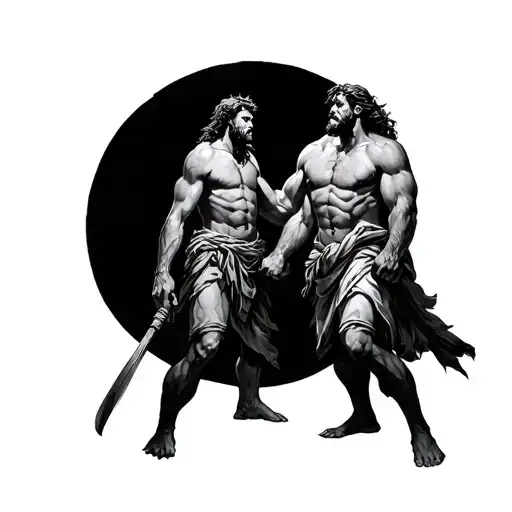 David vs Goliath tattoo design idea