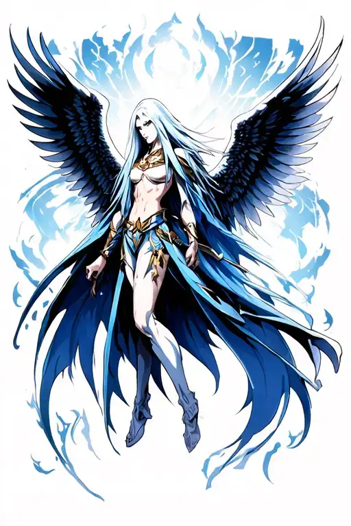 sephiroth final fantasy angel form  tattoo design idea