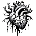 balance heart brain broken tattoo design idea