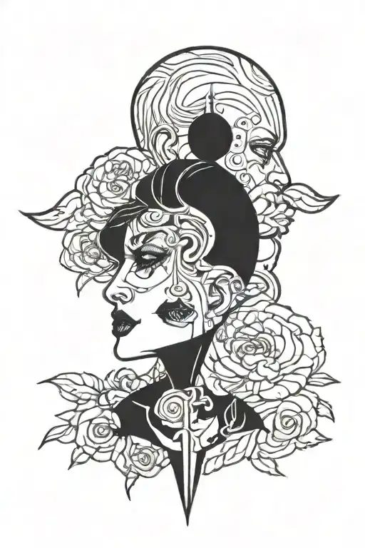 Gemini Two Face tattoo design idea
