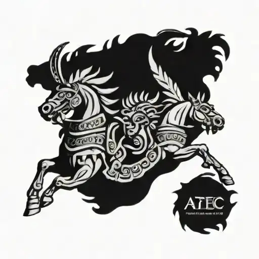 Four Horseman as aztec gods tattoo design idea