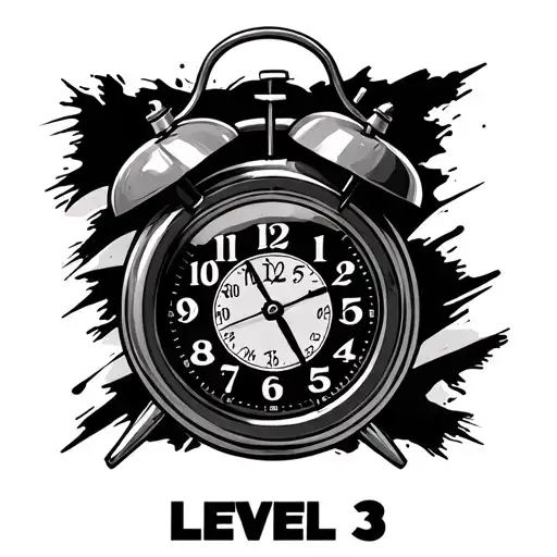 "Level 3" Military alarm clock tattoo design idea