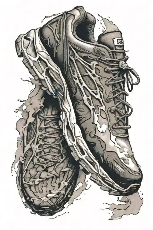 mountain tops running shoe sole  tattoo design idea