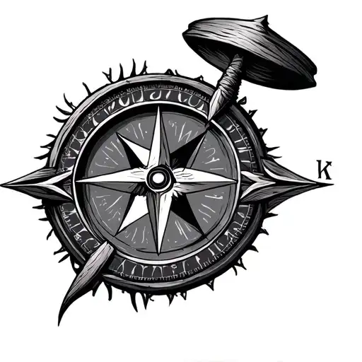 nordic compass tattoo design idea