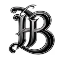 Cursive B tattoo design idea