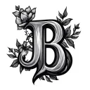 Cursive B tattoo design idea