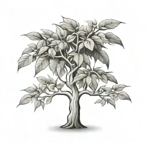 money tree growing tattoo design idea