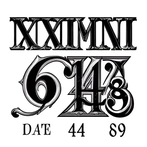 straight Roman Numerals for Date: 6 14 89  tattoo design idea