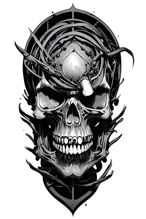 bio mechanical tattoo design idea