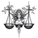 Libra Goddess tattoo design idea