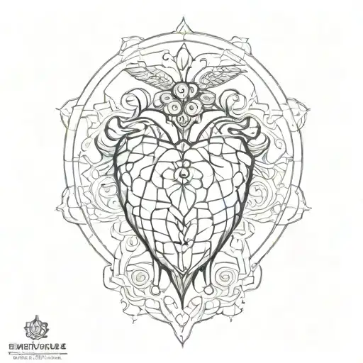ornamental mandala anatomical heart tattoo design idea