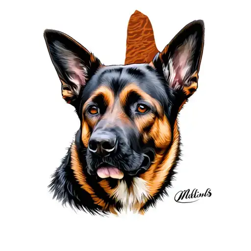 Belgian Malinois tattoo design idea