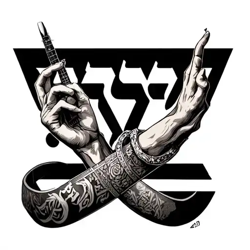 create a band tatto arround the fourarm riten yeshua in hebraic idioma tattoo design idea