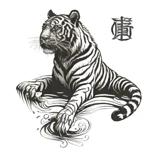 tiger on the torso tattoo design idea