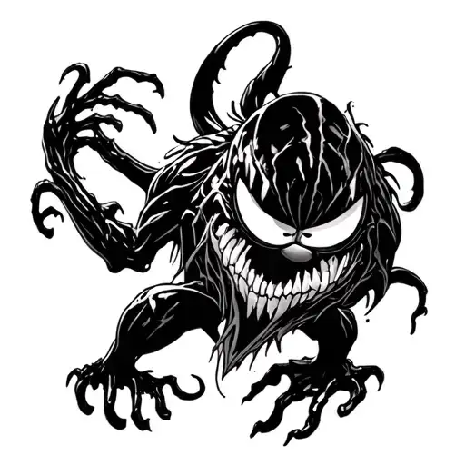 garfield and venom carnage tattoo design idea