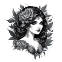 Cleavage tattoo design idea