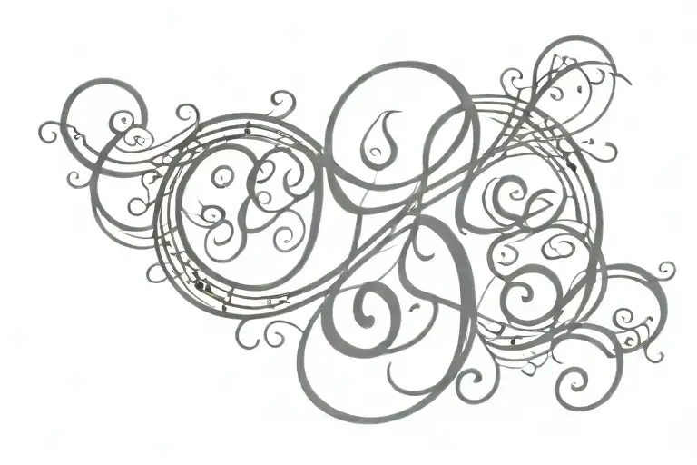 music/breath ambigram tattoo tattoo design idea