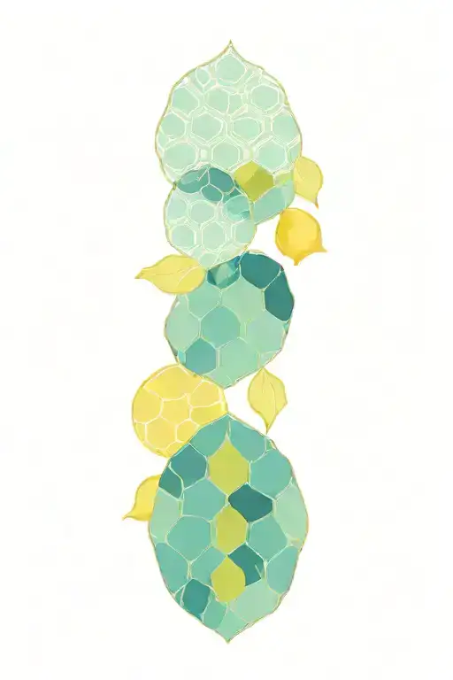 lemons on a honeycomb pattern tattoo design idea