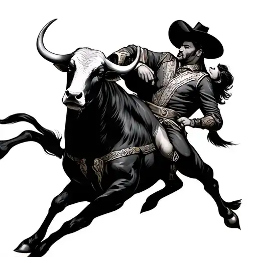 bull and matador dueling tattoo design idea