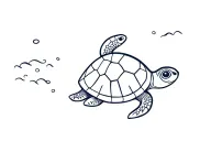 sea turtle smimming outline tattoo design idea