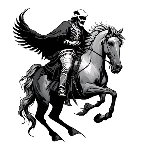 death riding a pale horse tattoo design idea