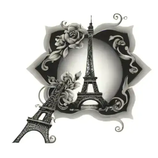Eiffel tower tattoo design idea