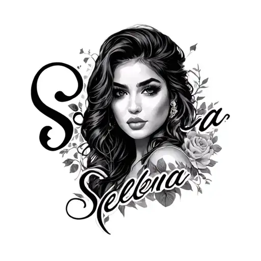 "Selena" anagram using ram tattoo design idea