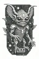 circuit board shaped like gremlin using a computer tattoo design idea