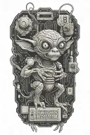 circuit board shaped like gremlin using a computer tattoo design idea