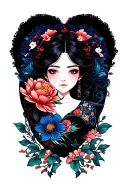 Design a quad tatto in memory of my nan who's passed away with the song lyrics "Everything I want the world to beIs n tattoo design idea