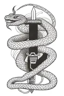 snake on a sword tattoo design idea
