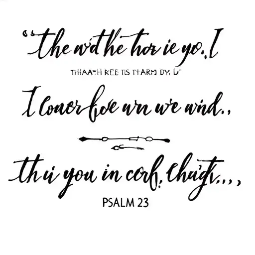 bible verse psalm 23 tattoo design idea