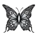 celtic strength sysmbol with tiny butterfly tattoo design idea