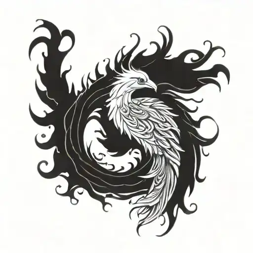 A jelly roll transforming into a phoenix symbolizing rebirth and growth tattoo design idea