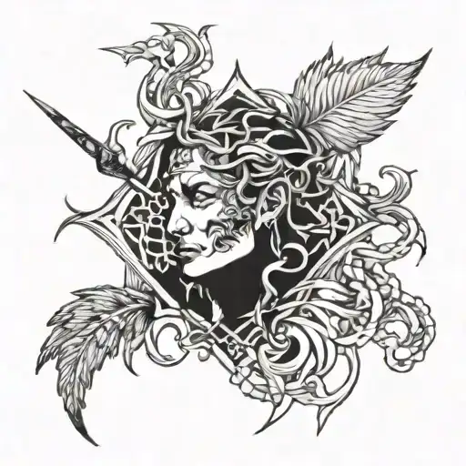 tries to move forward but his past sins hold him back tattoo design idea