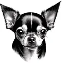 an eyes of a chihuahua with lashes tattoo design idea