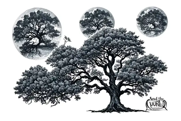 "And the world tree" tha Name Alexander  tattoo design idea