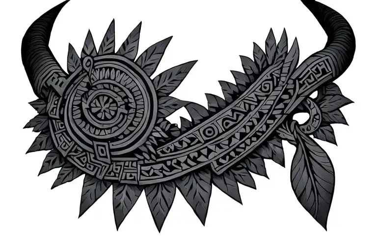 Aztec Necklace tattoo design idea