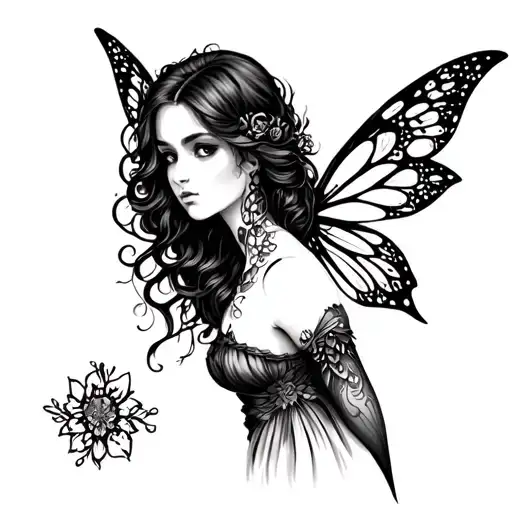 Gothic Fairy tattoo design idea