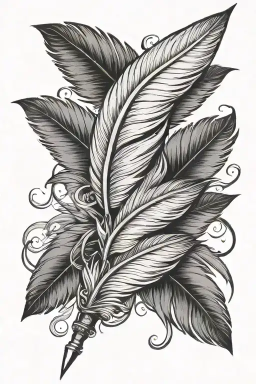 Feather Pen tattoo design idea