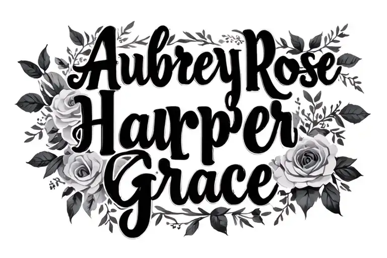 Aubrey Rose Harper Grace lettering script font tattoo design idea