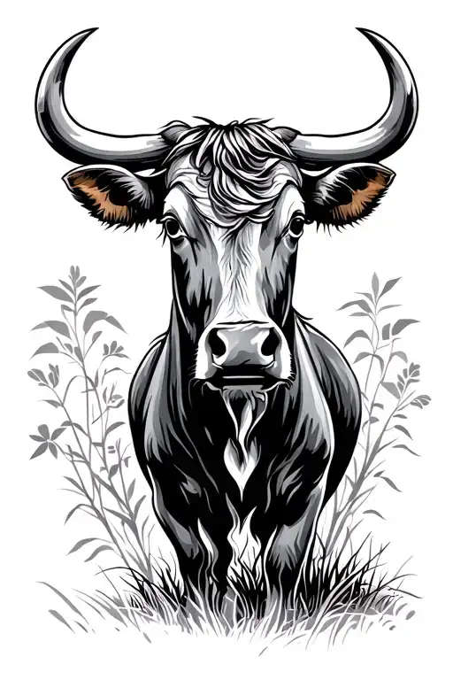 pasture and brand logo incorporated into the design tattoo design idea