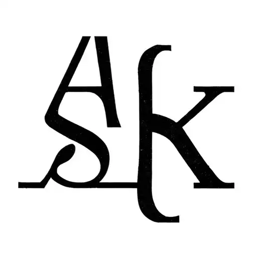 letters A, S, K as one symbol tattoo design idea