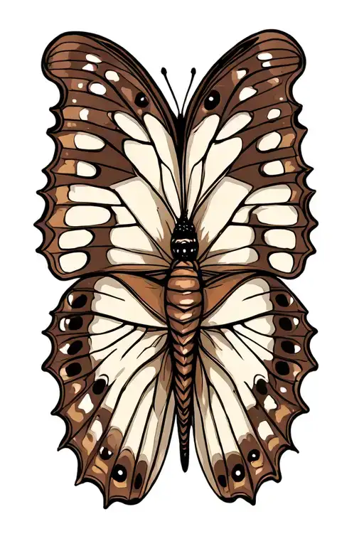 metamorphosis using a brown butterfly tattoo design idea