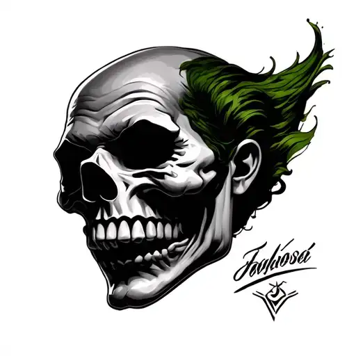 Joker Skull tattoo design idea
