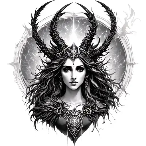  3 ages Hecate goddess of magic tattoo design idea