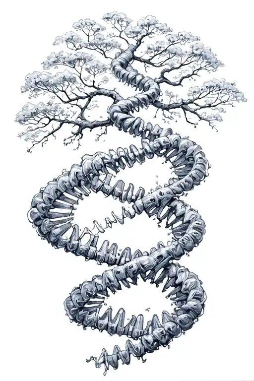 dna helix tree science tattoo design idea