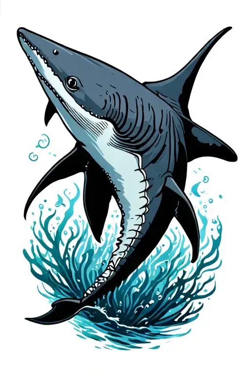 manta ray and whale shark tattoo design idea