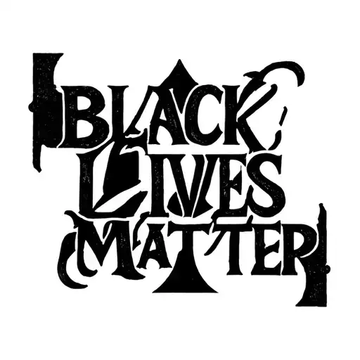 "Black lives matter" Spade symbol tattoo design idea