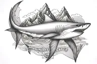 mountains nobody cares work harder ocean shark tattoo design idea